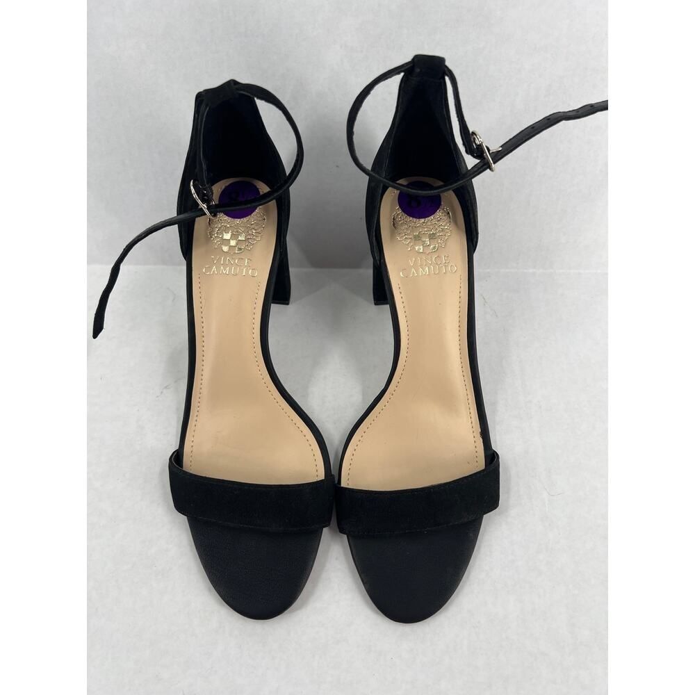 Vine Camuto Monessa Ankle Strap Black Suede Heel size 8.5